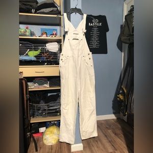No Excuses White Denim Overalls